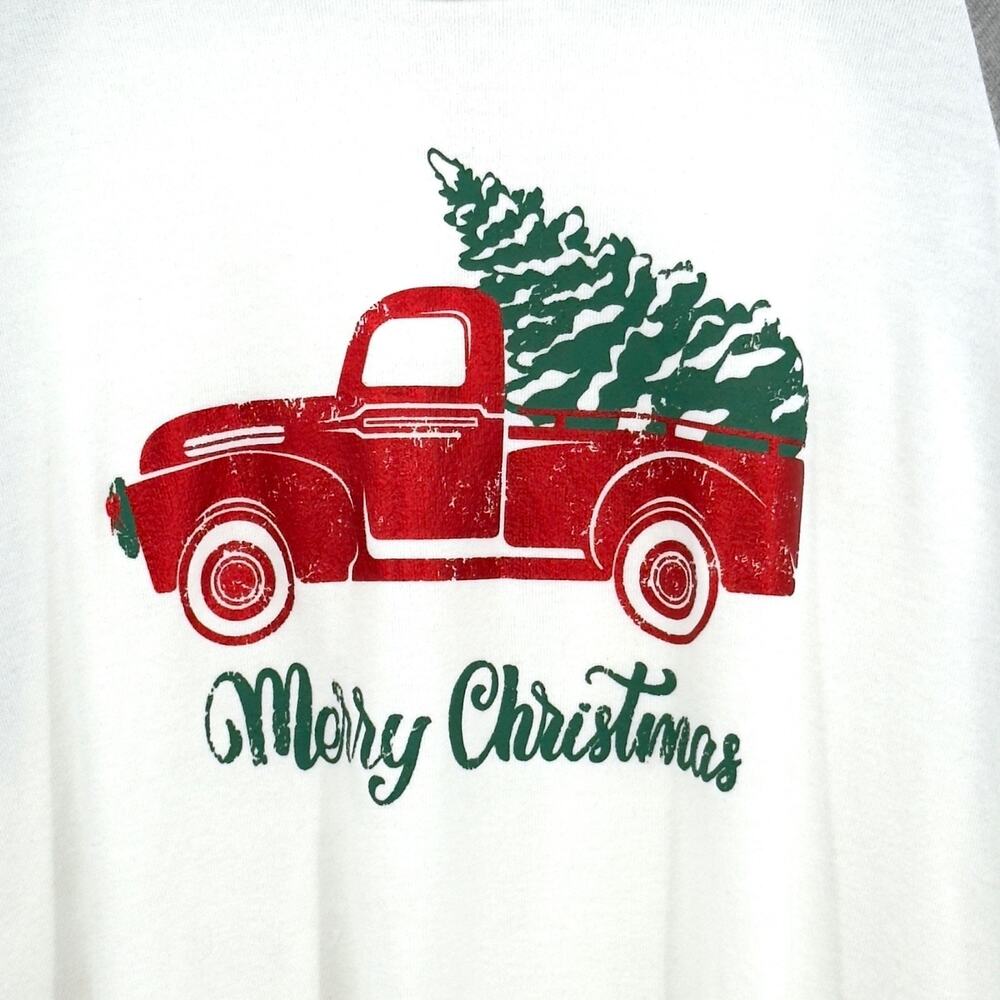 Merry‎ Christmas Lightweight Sweatshirt Women's 2XL Holiday Season Vintage Truck - Picture 2 of 7